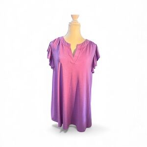 Dear Scarlett Purple Short Sleeve Blouse · Size XL